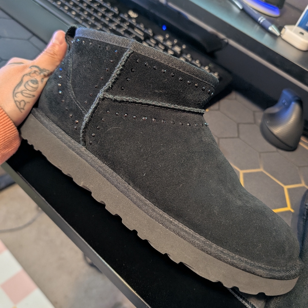 Women's UGG Black Suede Ankle Boots